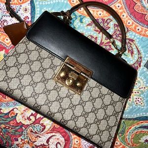 AUTHENTIC Gucci Padlock Top Handle Crossbody Bag